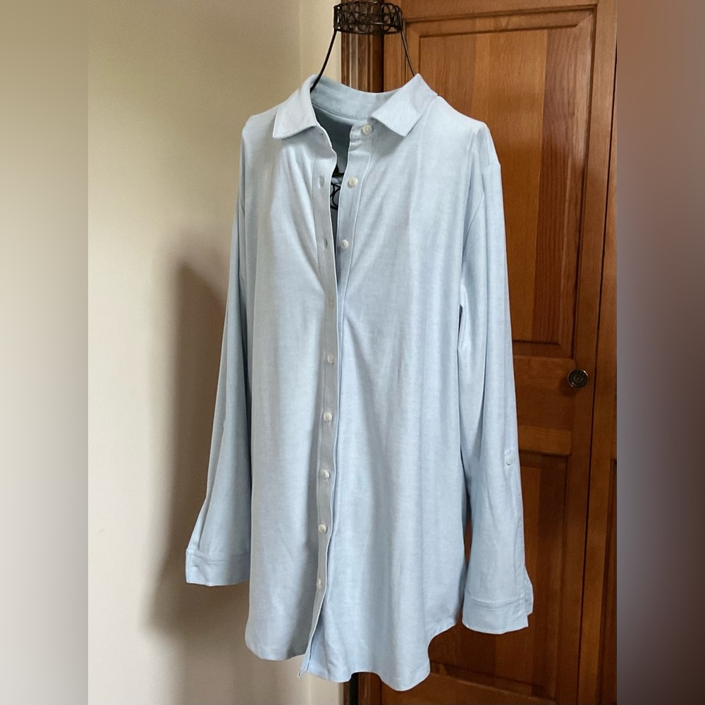 Lands' End Blue Oversized Blouse, 1X